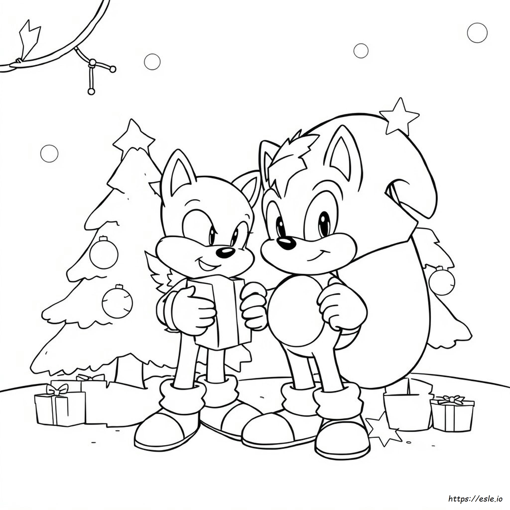 Coloriage Sonic Noël