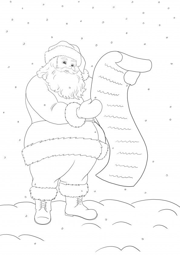 Dear Santa-reading Christmas letters free to print and color image
