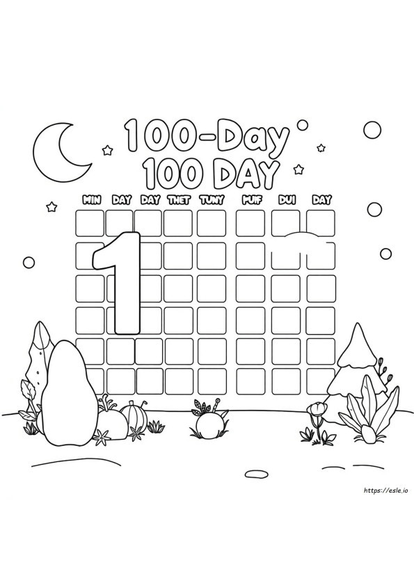 100 Días Páginas Para Colorear