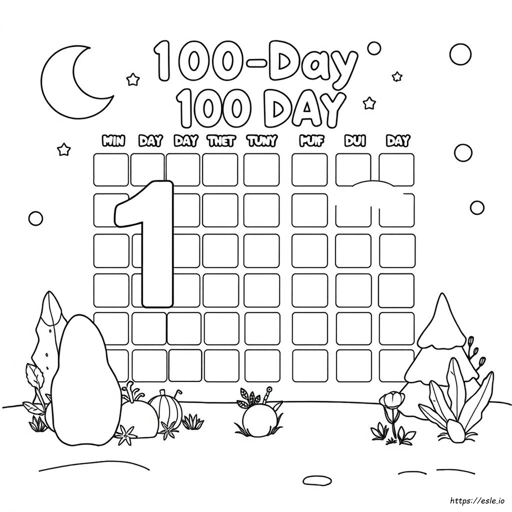 100 Day Coloring Pages