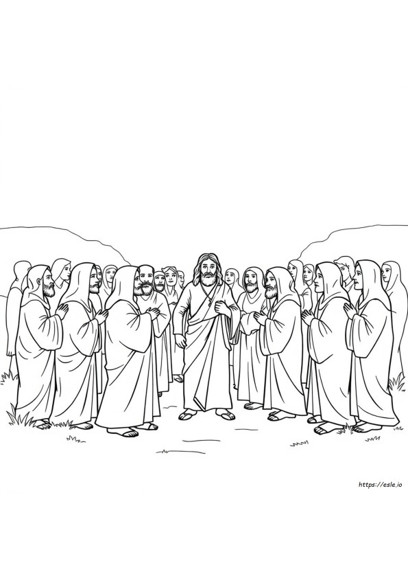 Jesus And The 10 Lepers Coloring Page
