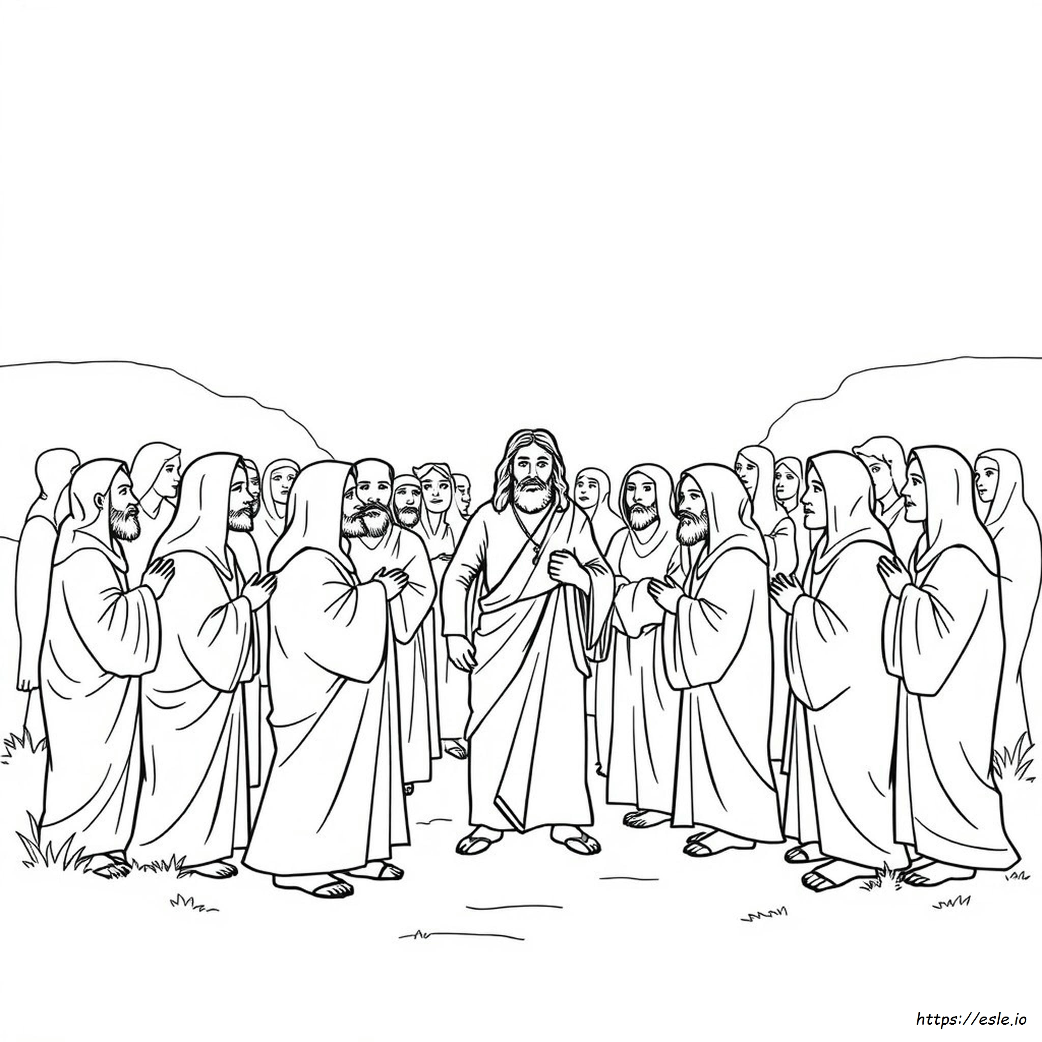Jesus And The 10 Lepers Coloring Page