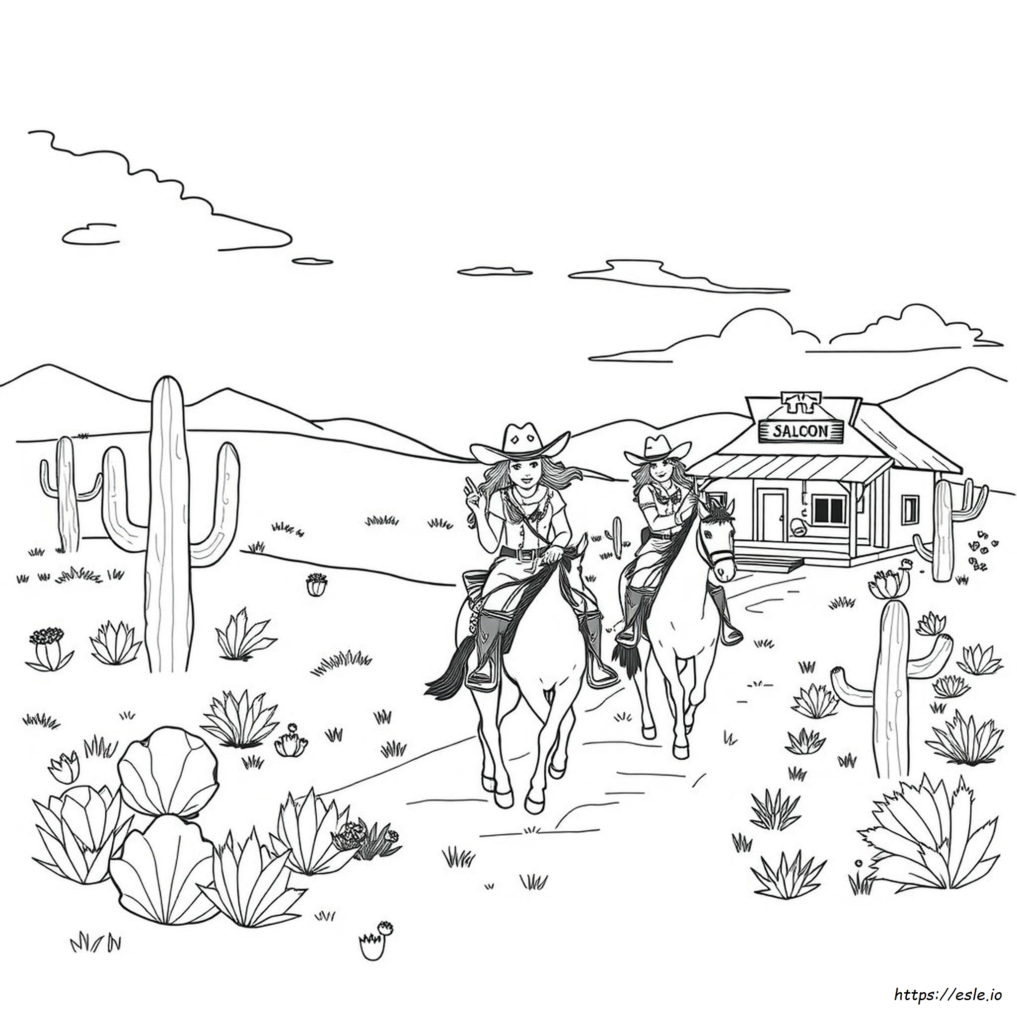 Western Cowgirl Coloring Pages