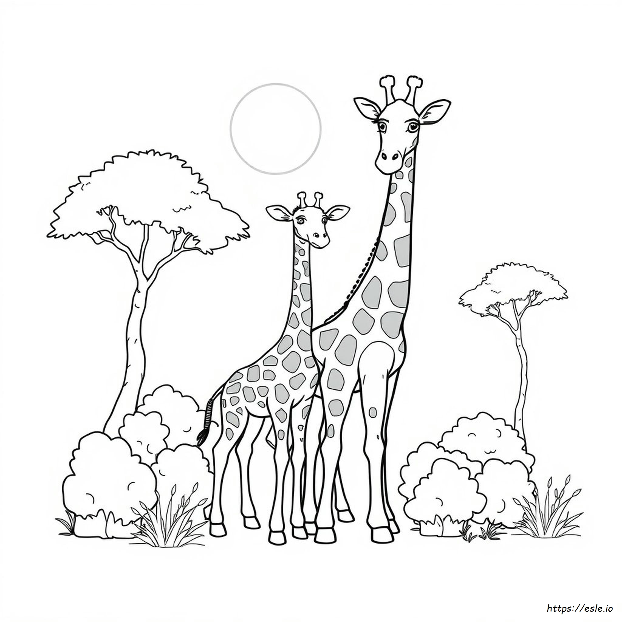 Baby Giraffe Coloring Page