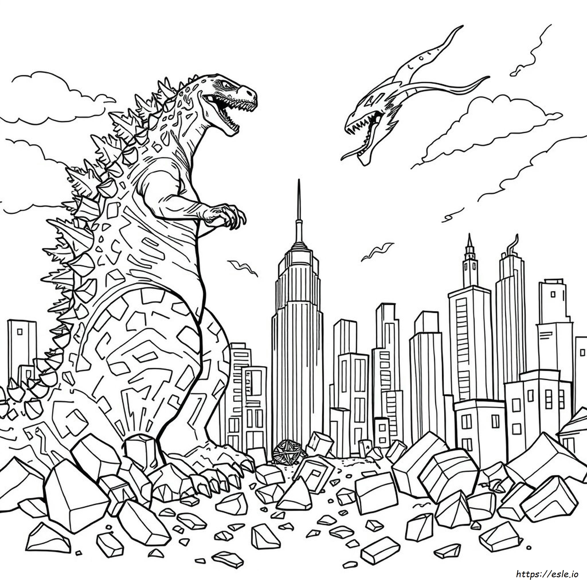 Godzilla Gegen Siren Head Ausmalbilder