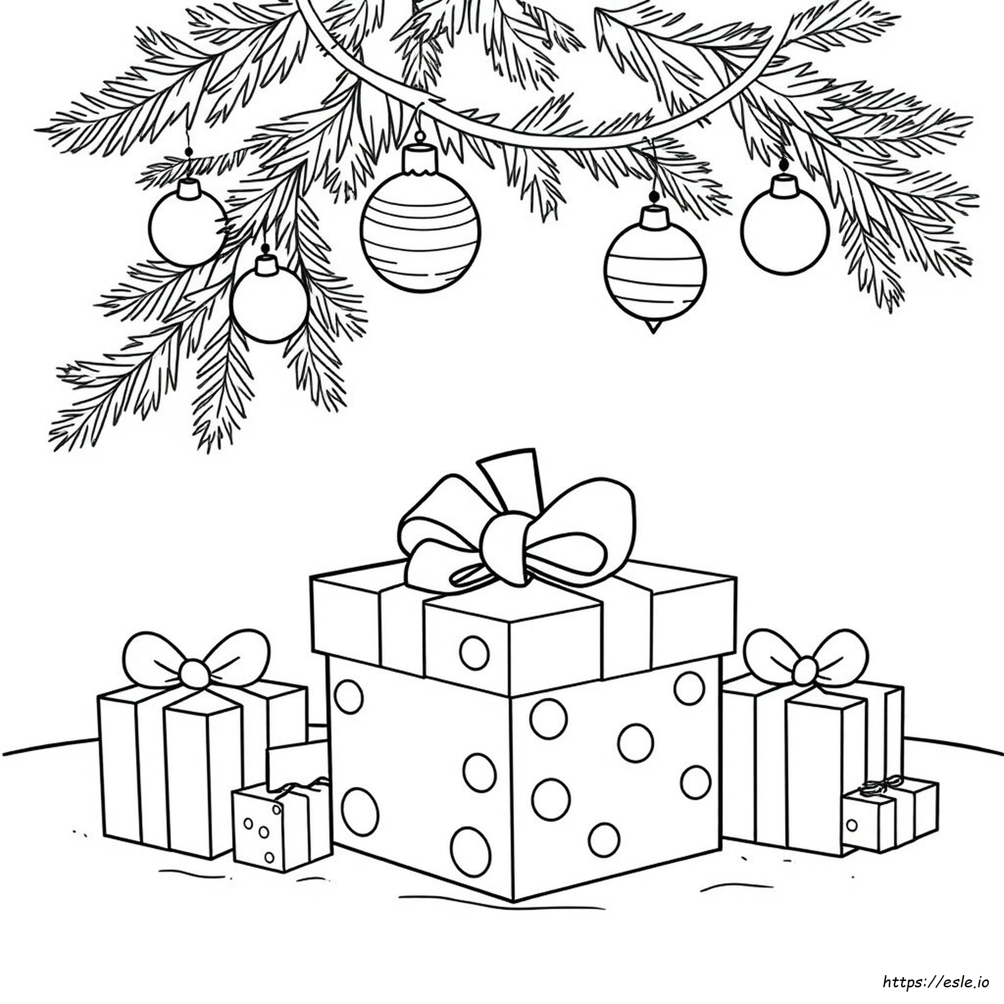 Christmas Gift Box Coloring Page