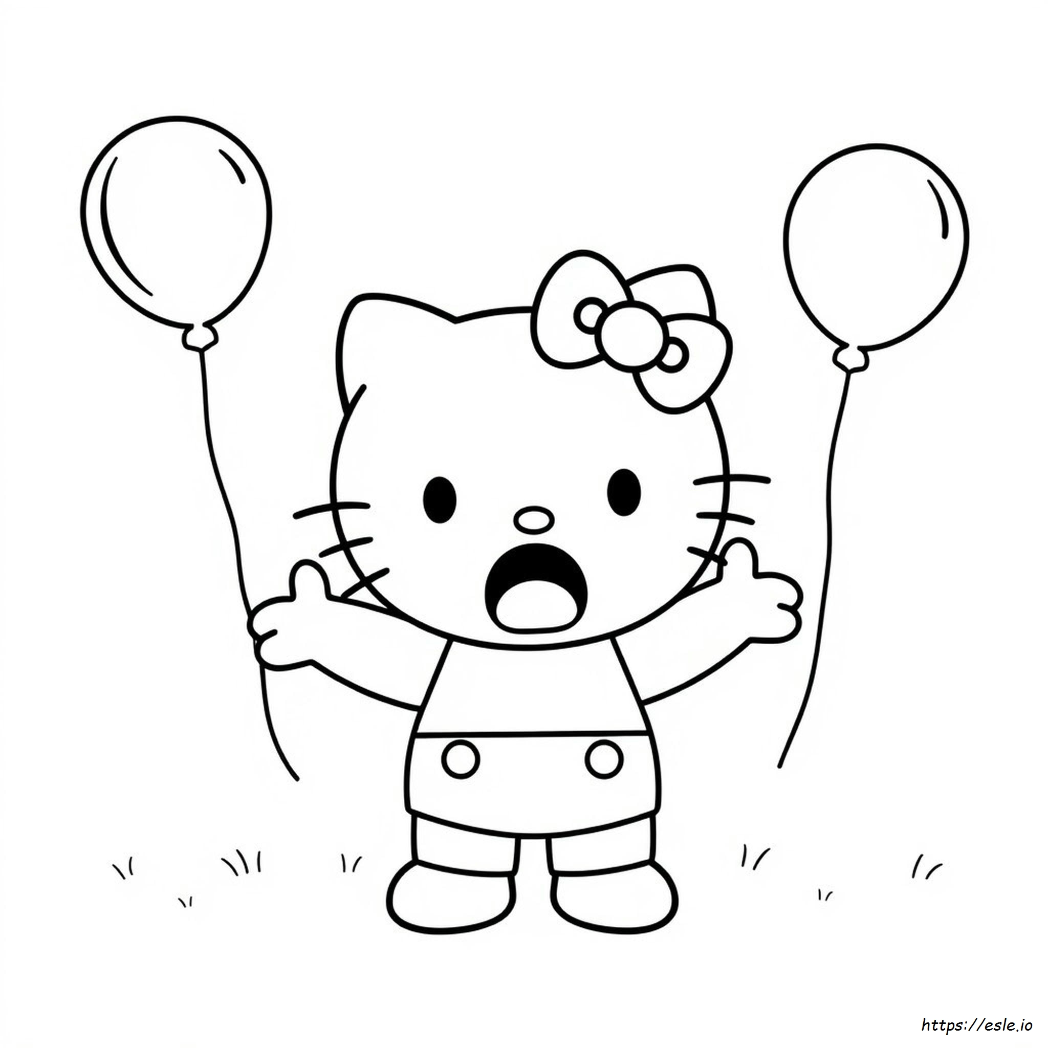 Hello Kitty Scream Coloring Page