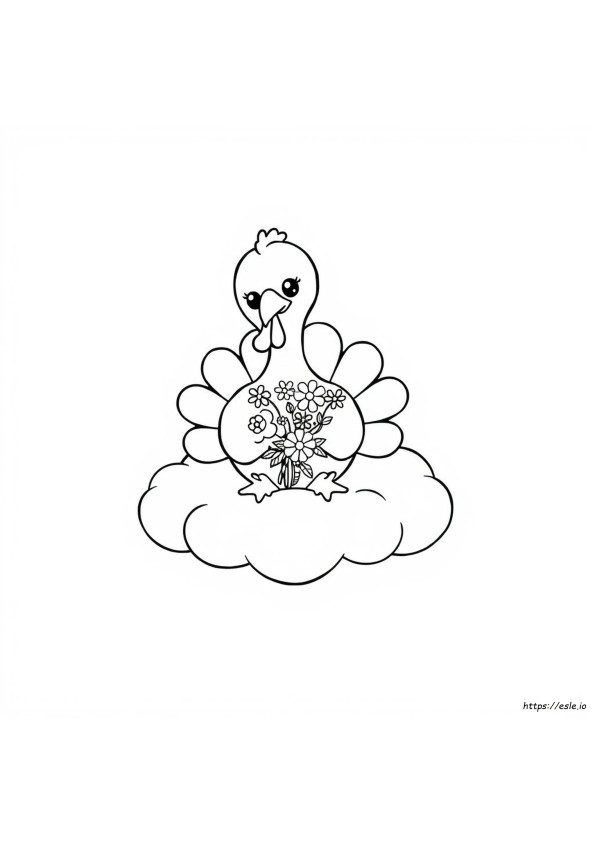 Kawaii Turkey Coloring Page