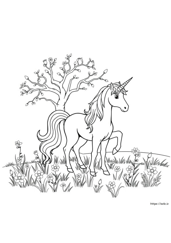 Magical Unicorn Easy Unicorn Coloring Pages