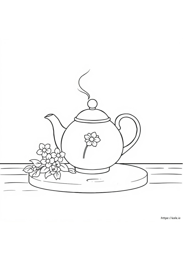 Teapot Colouring Page