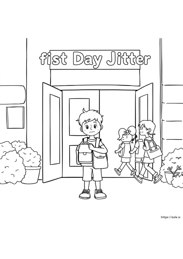 First Day Jitters Coloring Page