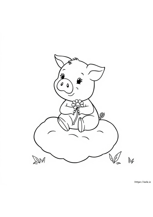 Halaman Mewarnai Si Babi Kecil