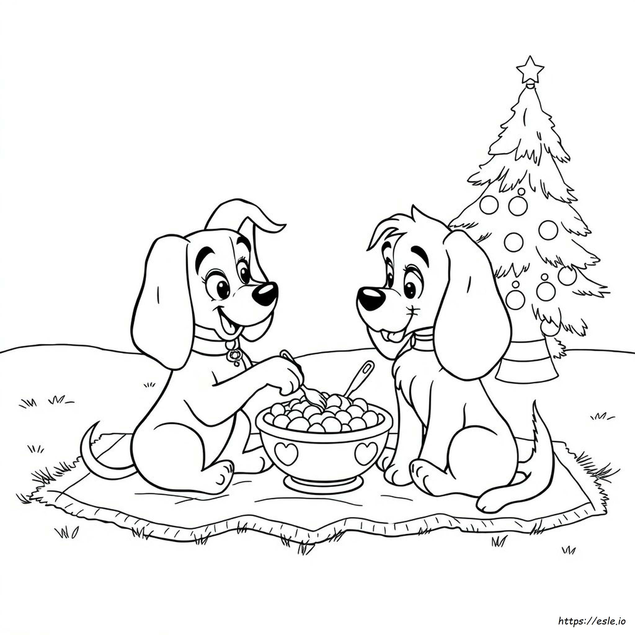 Lady And The Tramp Christmas Coloring Pages