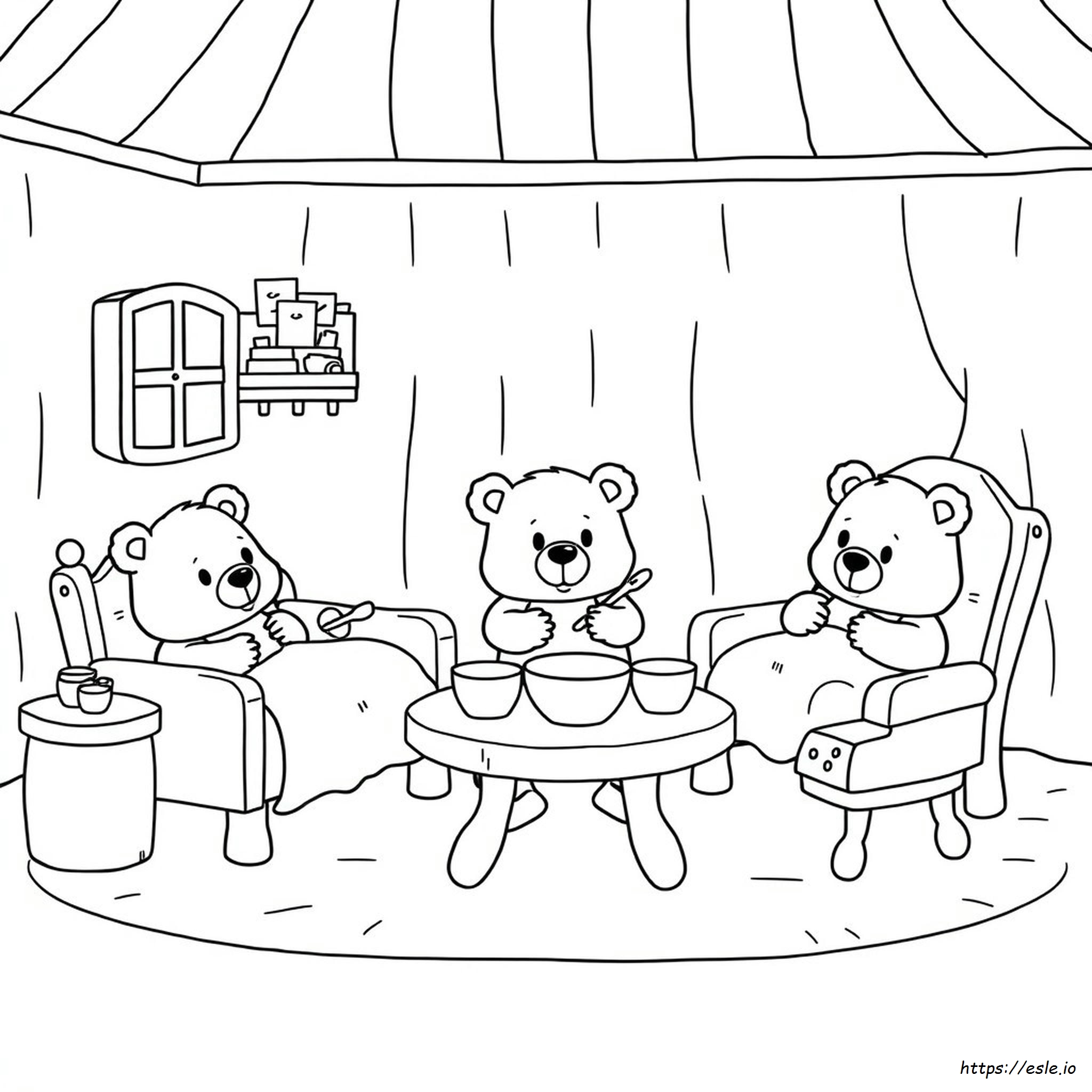 Goldilocks Three Bears Coloring Pages