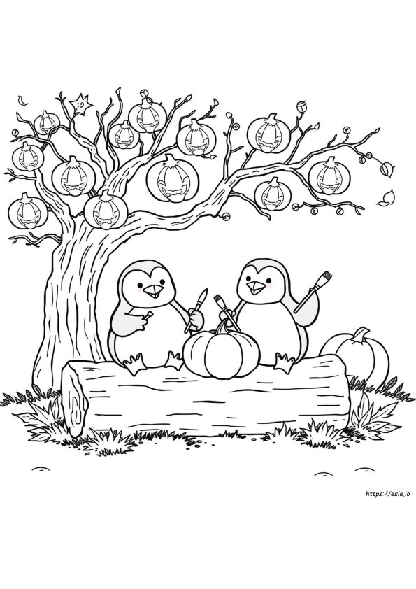Halloween Pinguin Ausmalbilder