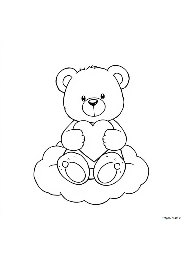 Teddy Bear With Heart Coloring