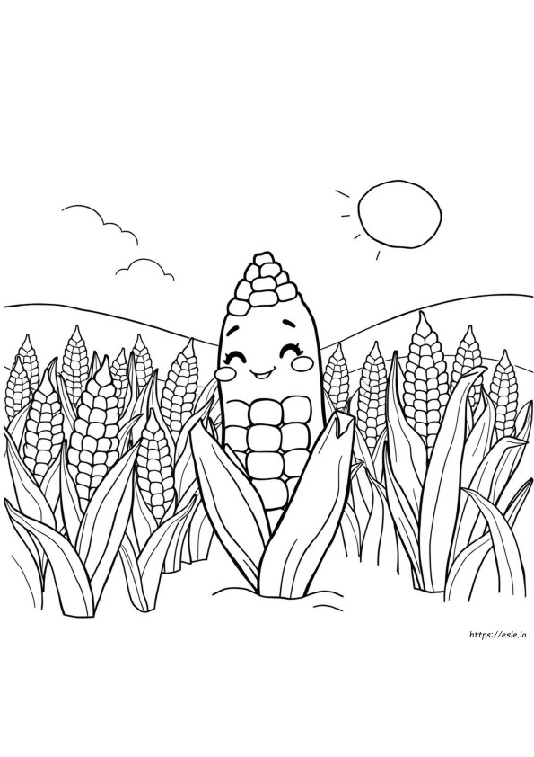 Coloriage Maïs Mignon À Imprimer