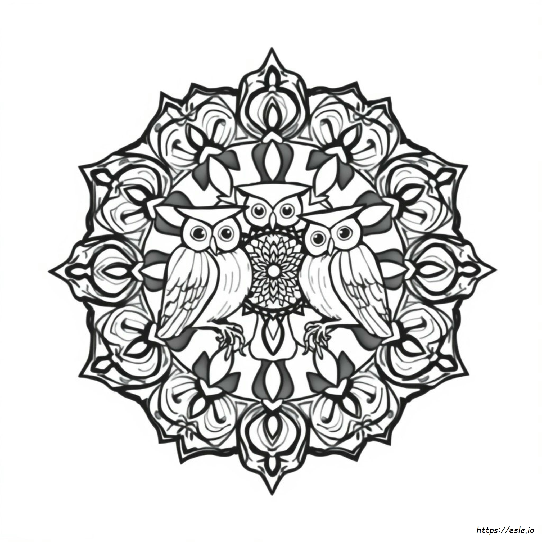 Printable Owl Mandala Coloring Pages