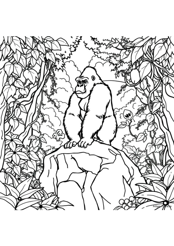 Silberrücken Gorilla Ausmalbilder