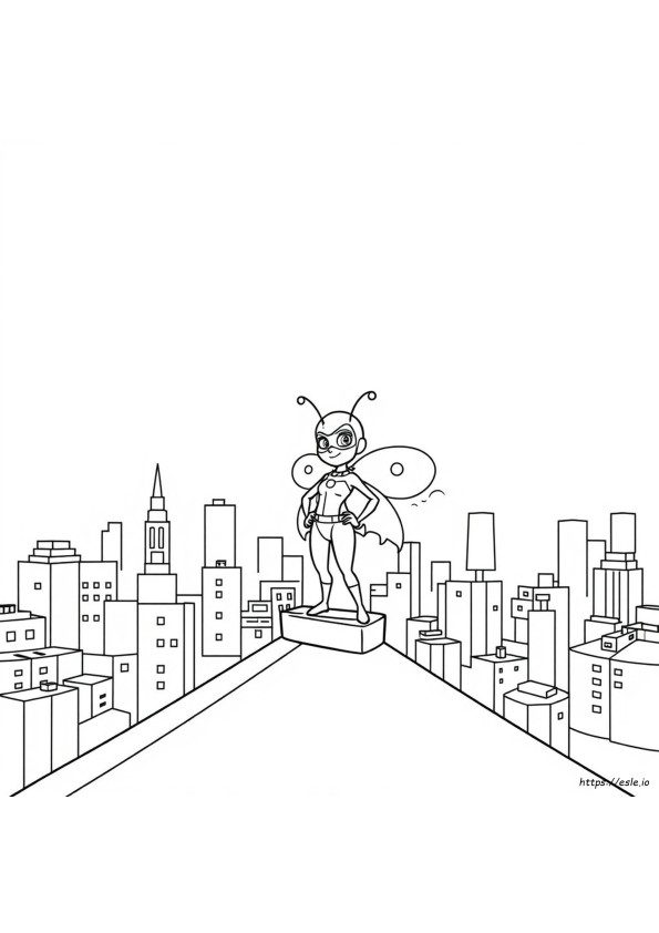 Ladybug Superhero Coloring Page