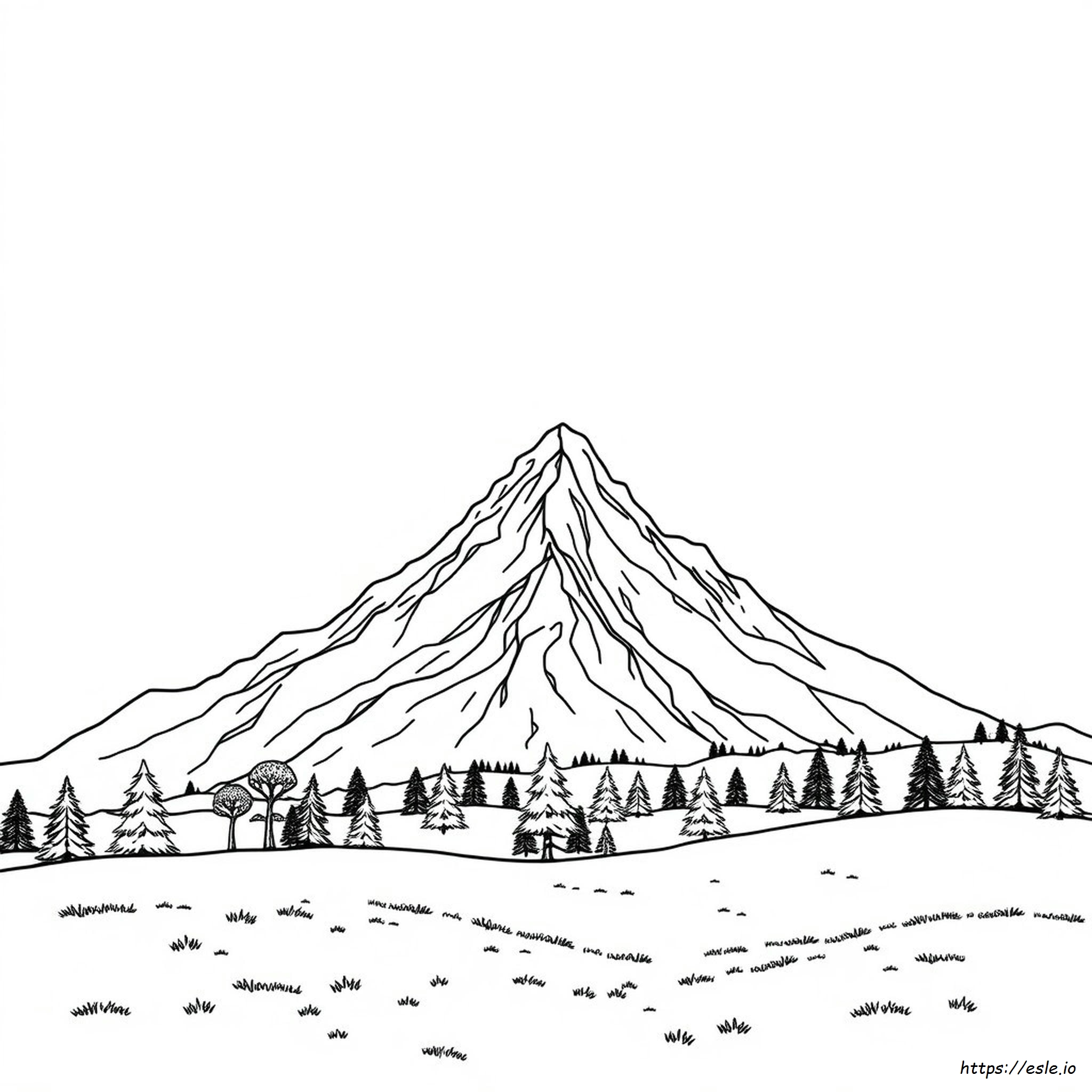 Coloring Page Of A Mountain