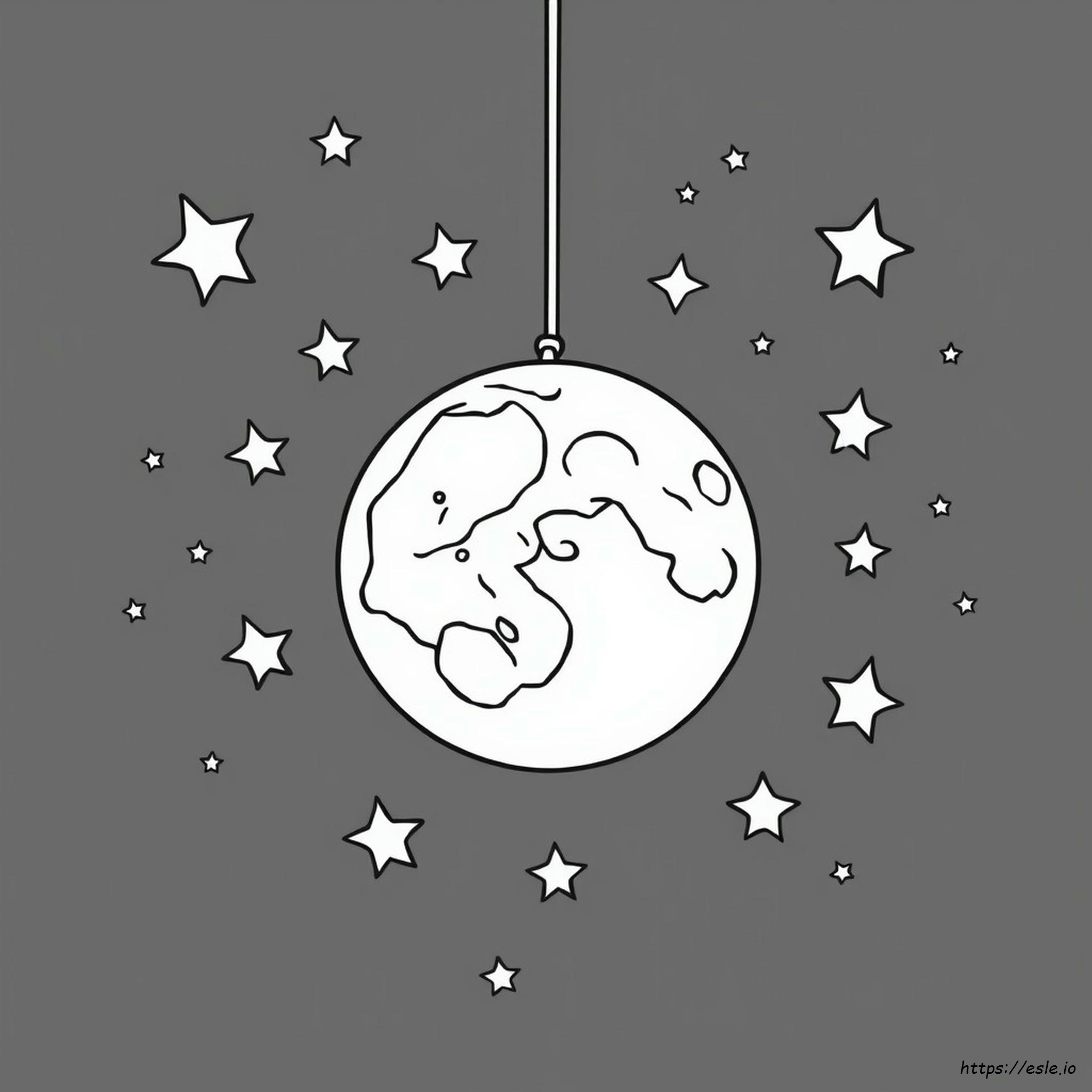 Moon And Stars Coloring