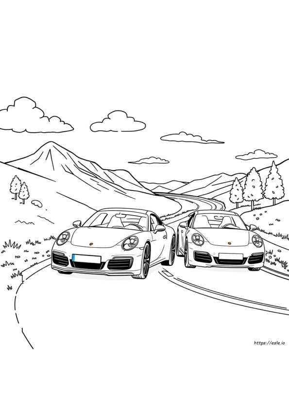 Cool Porsche Coloring Pages