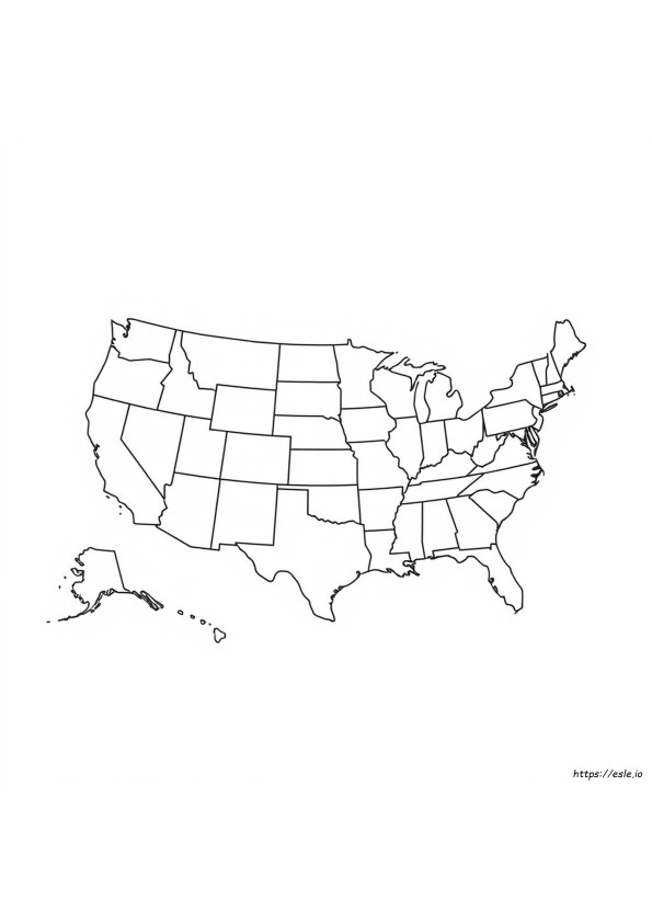 Usa Karte Ausmalbild