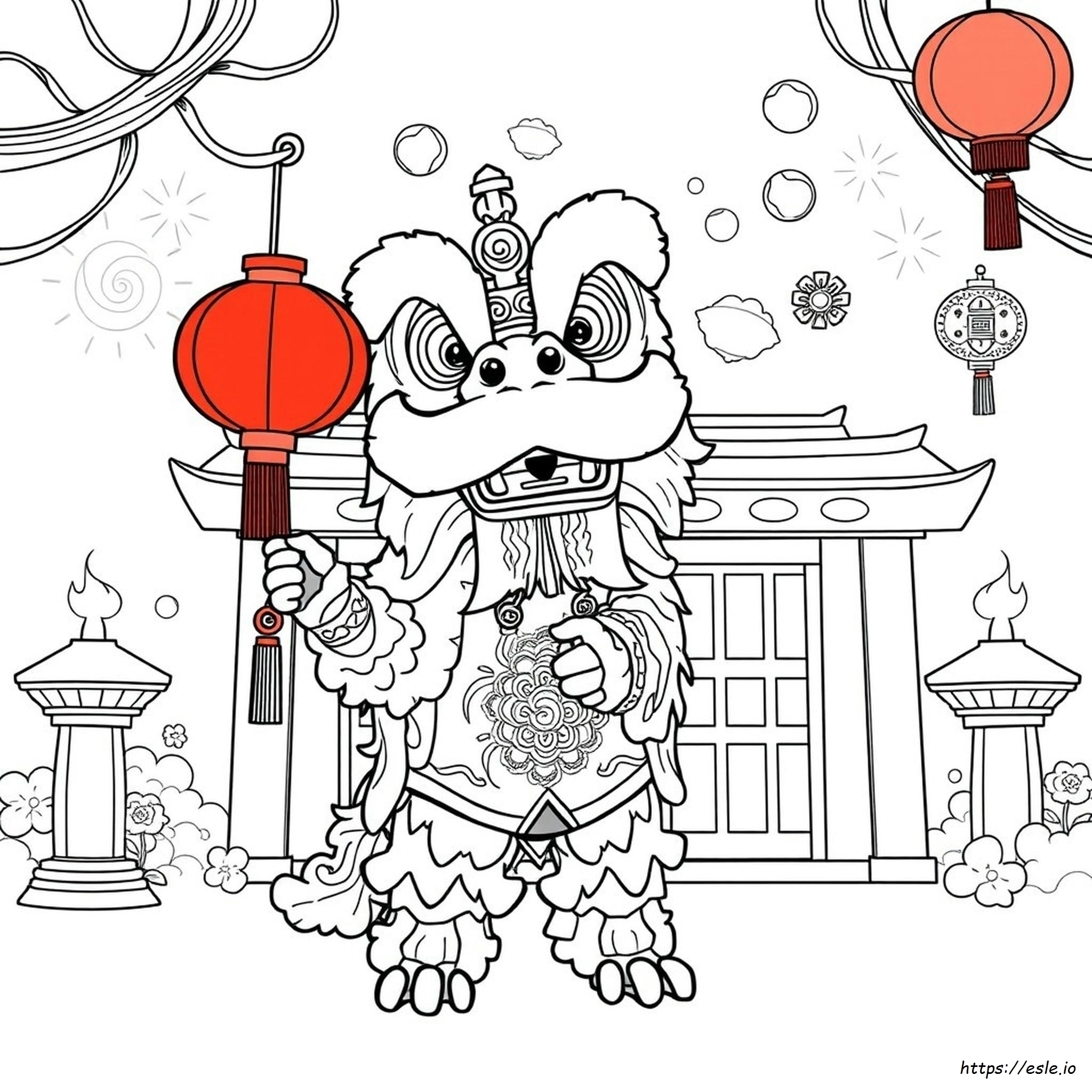 Chinesischer Neujahr Löwentanz Ausmalbilder