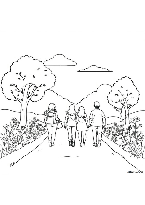 Persone Che Camminano - Disegni Da Colorare
