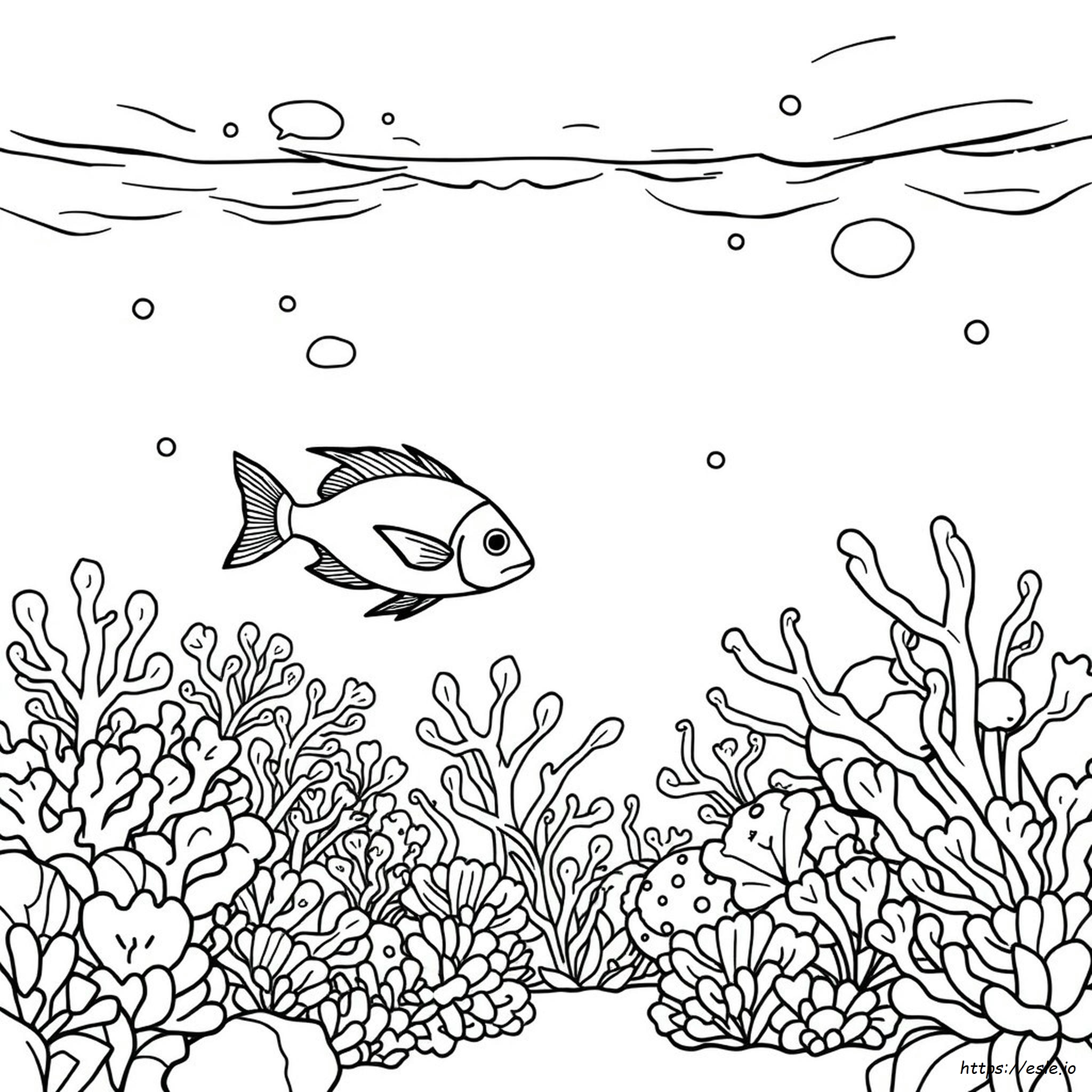 Gambar Mewarnai Bawah Laut Yang Dapat Dicetak Gratis