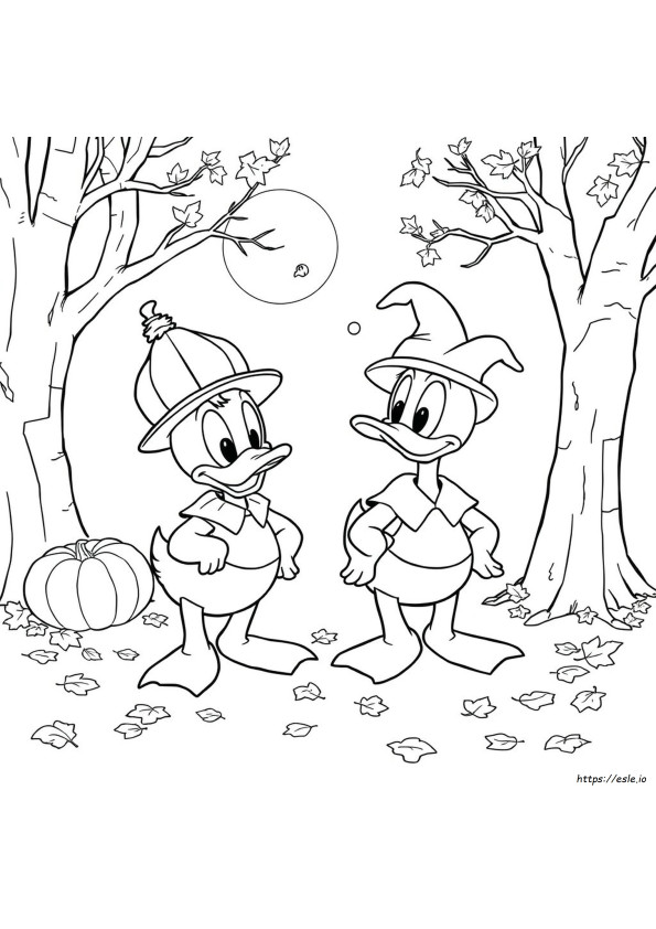 Donald Duck Halloween Coloring Pages