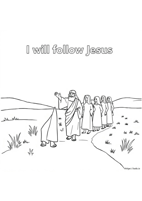 I Will Follow Jesus Coloring Page
