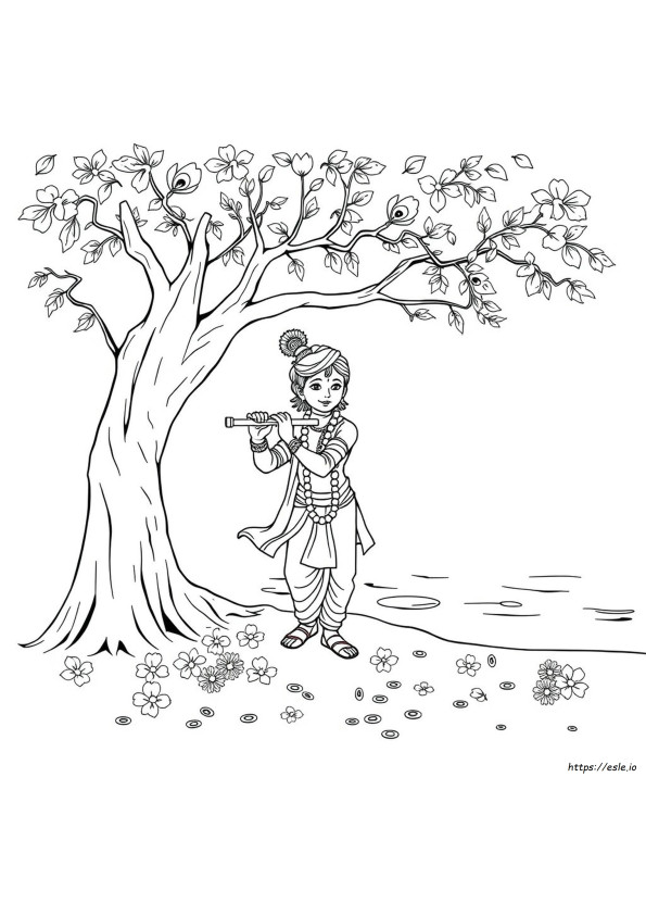 Herr Krishna Ausmalbilder