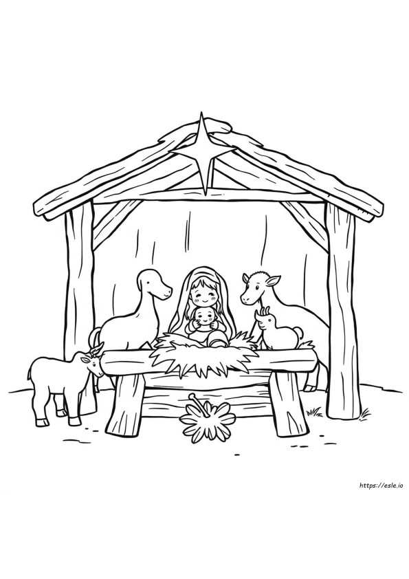 Manger Coloring Page Printable