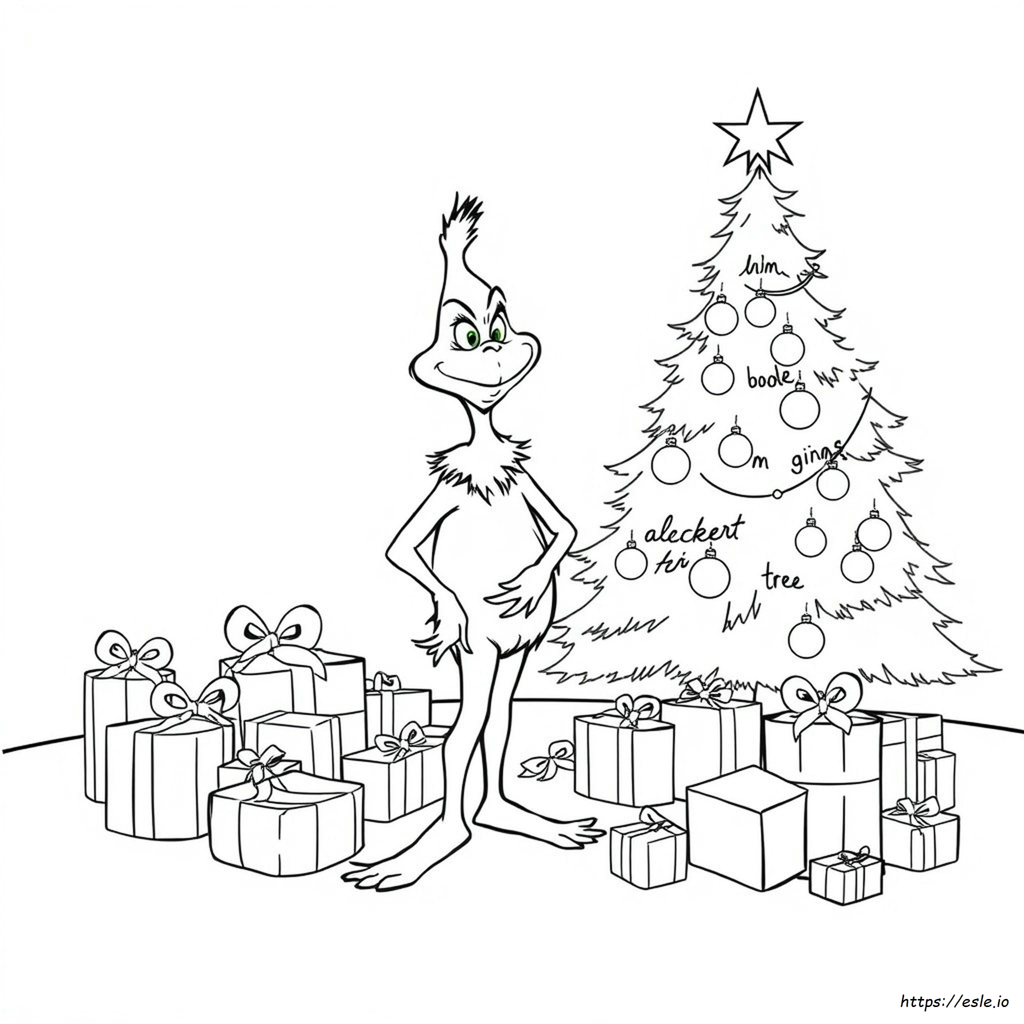 Gambar Mewarnai Grinch untuk Anak