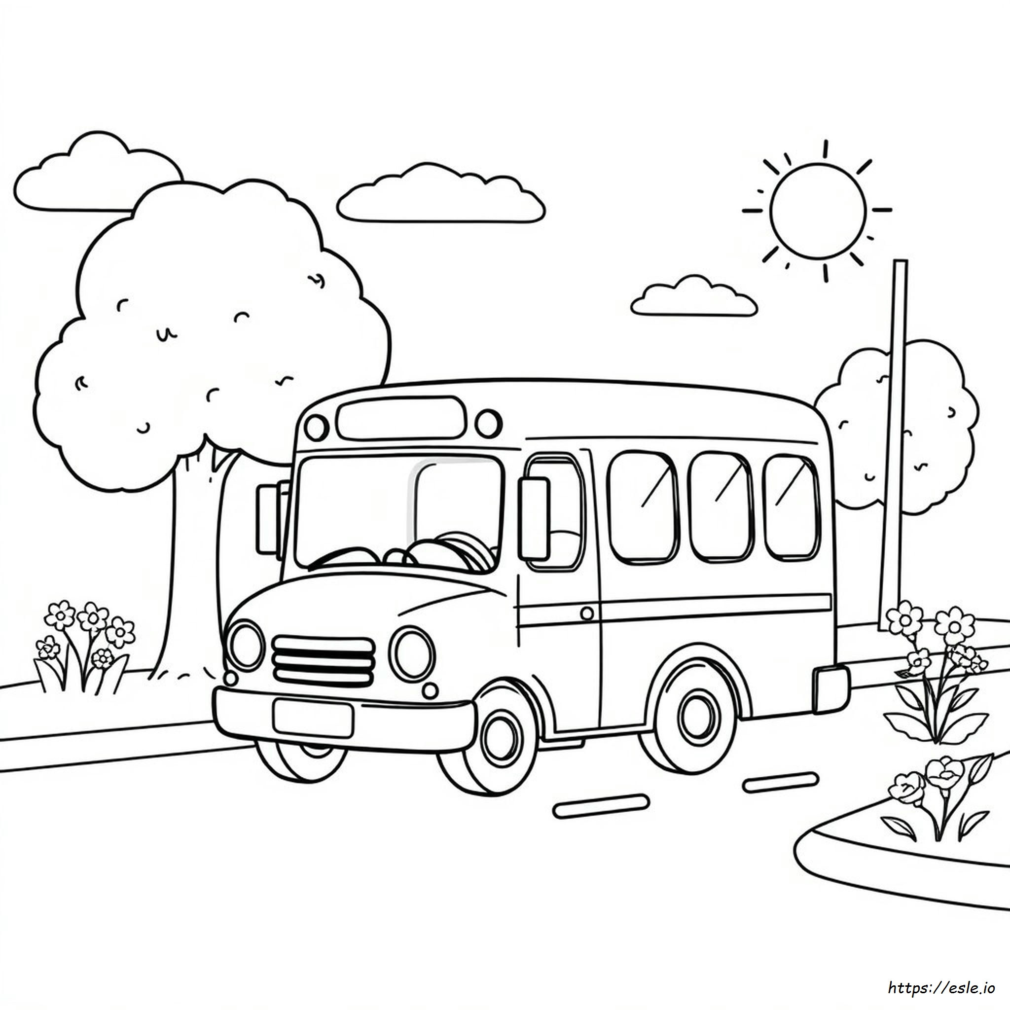 Preschool Bus Coloring Page