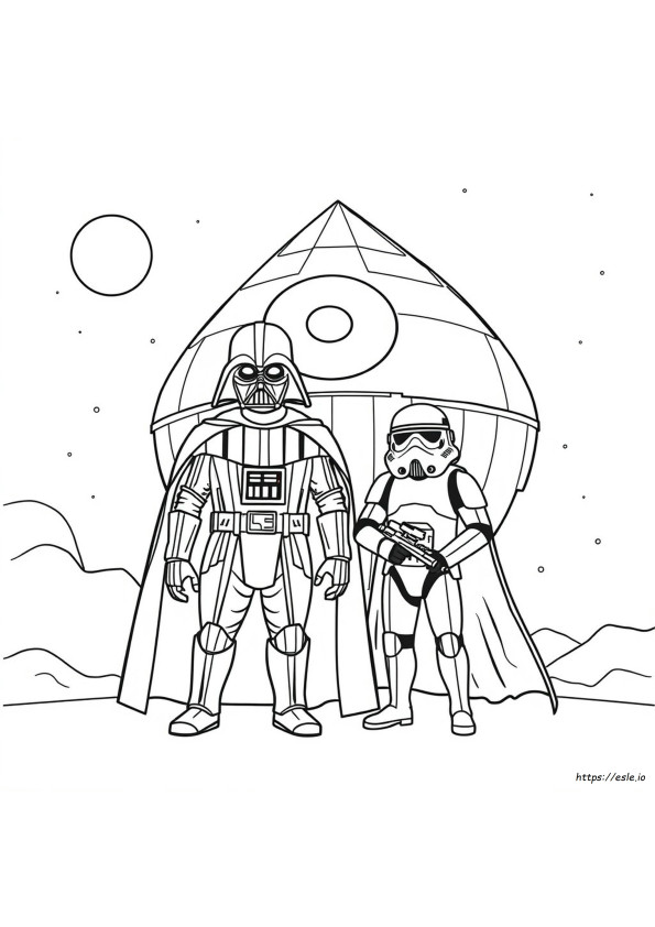 Darth Vader And Stormtrooper Coloring Page