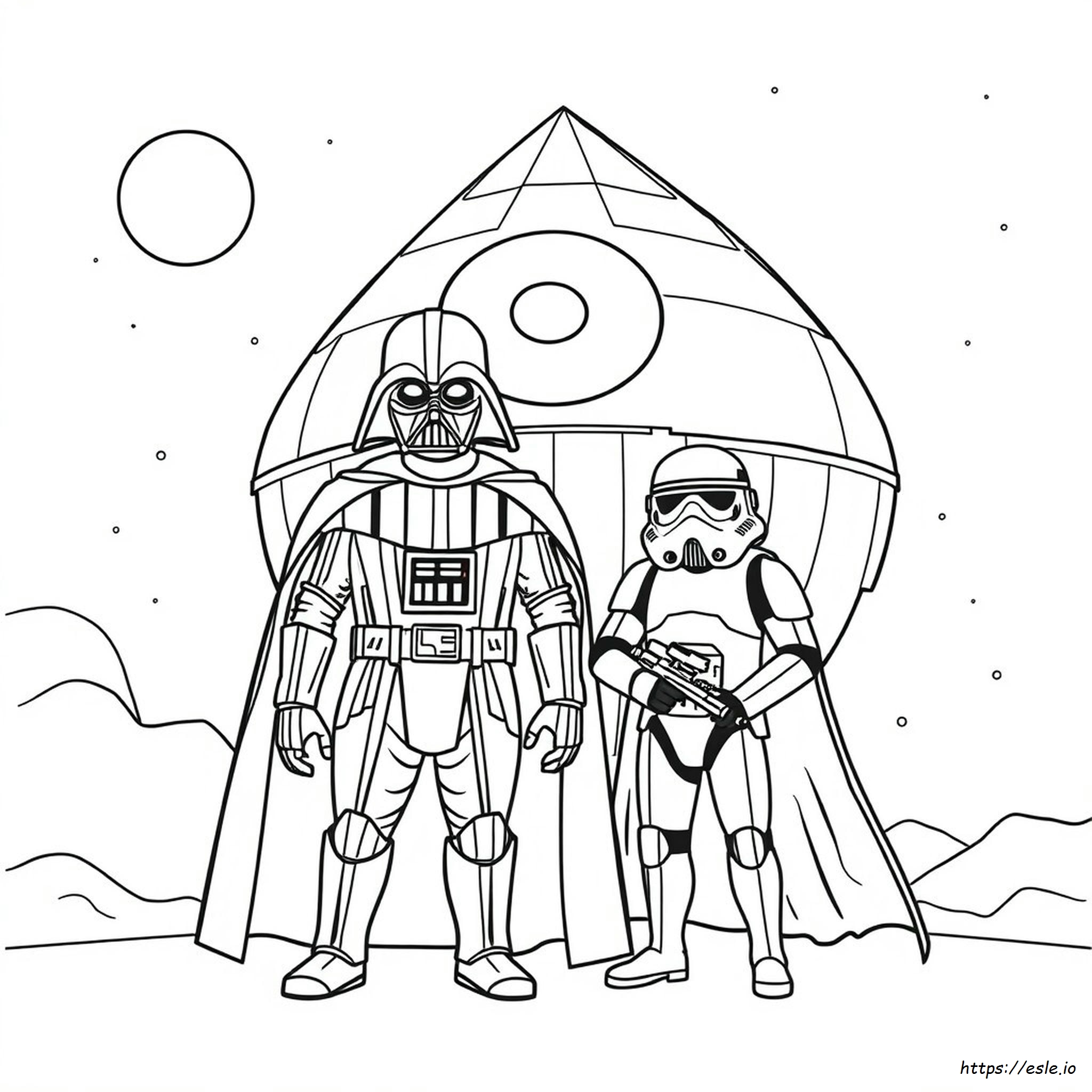 Darth Vader And Stormtrooper Coloring Page