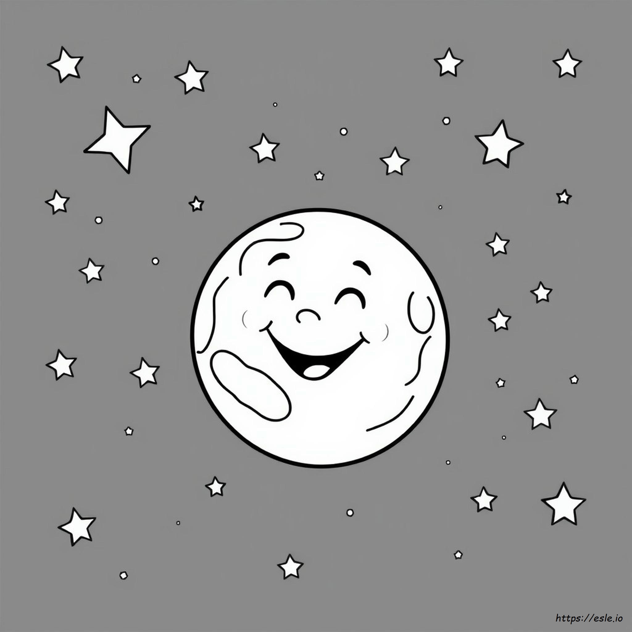 Di Atas Bulan Gambar Mewarnai - Gratis Untuk Dicetak