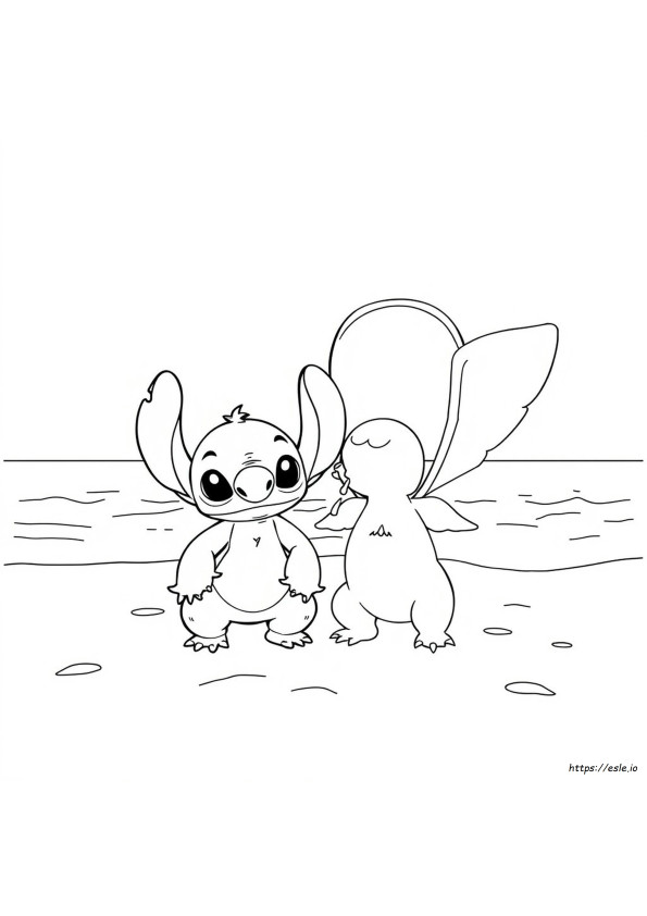 Stitch And Angel Coloring Pages Stitch En Angel Kleurplaat