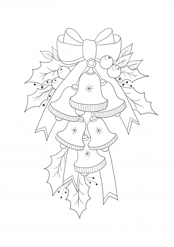 A beautiful bundle of decorated Christmas bells to color and download for free