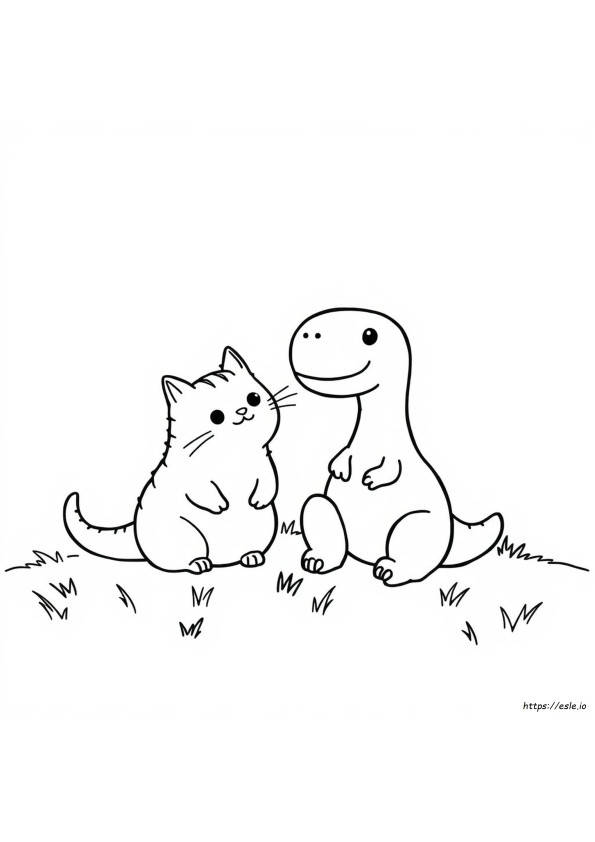 Pusheen Dinosaur Coloring Pages