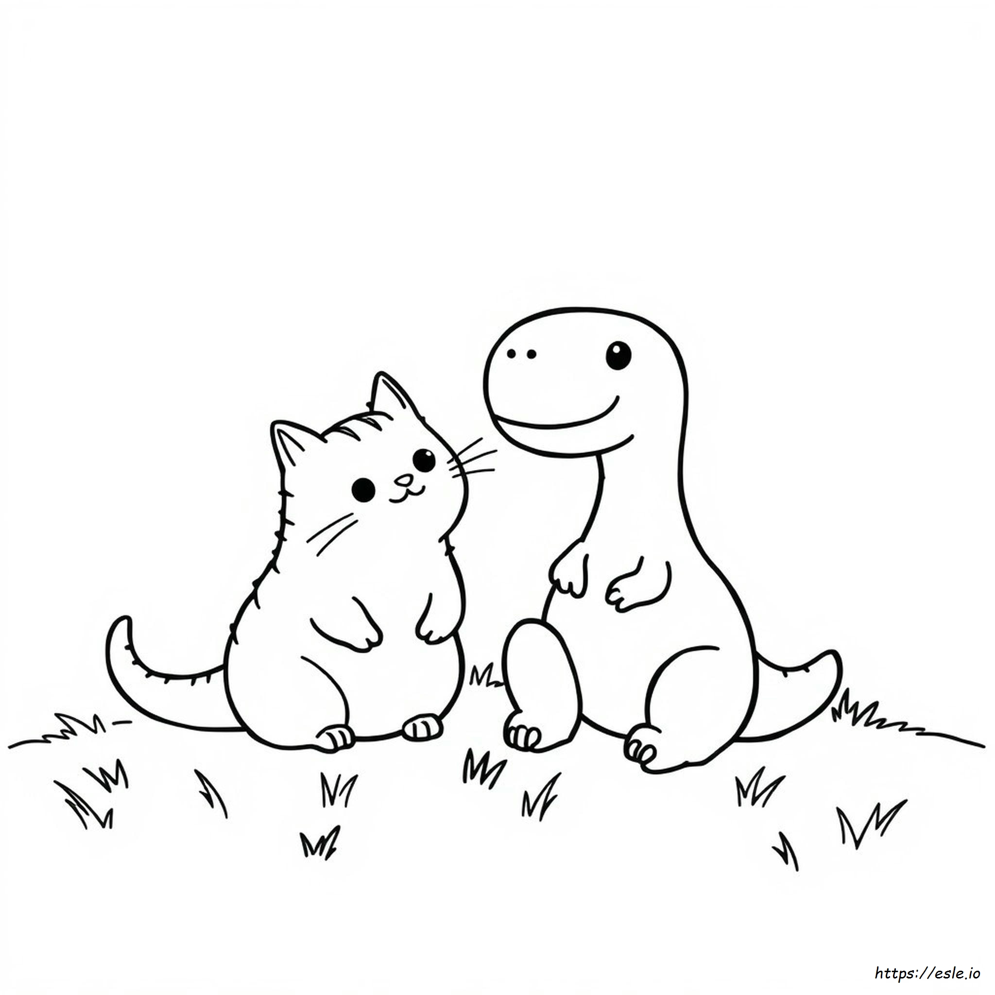 Pusheen Dinosaur Coloring Pages