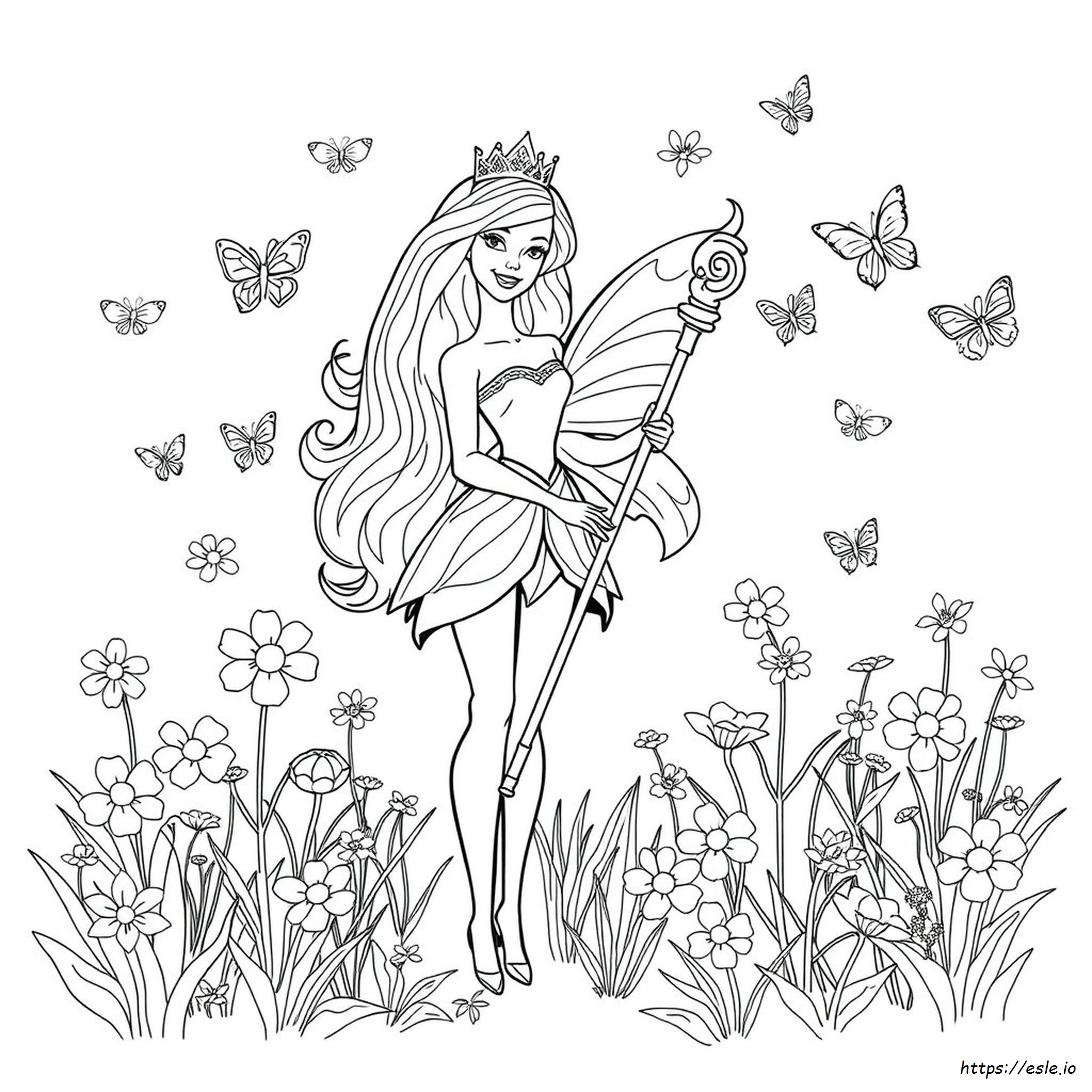 Free Printable Barbie Fairy Coloring Pages