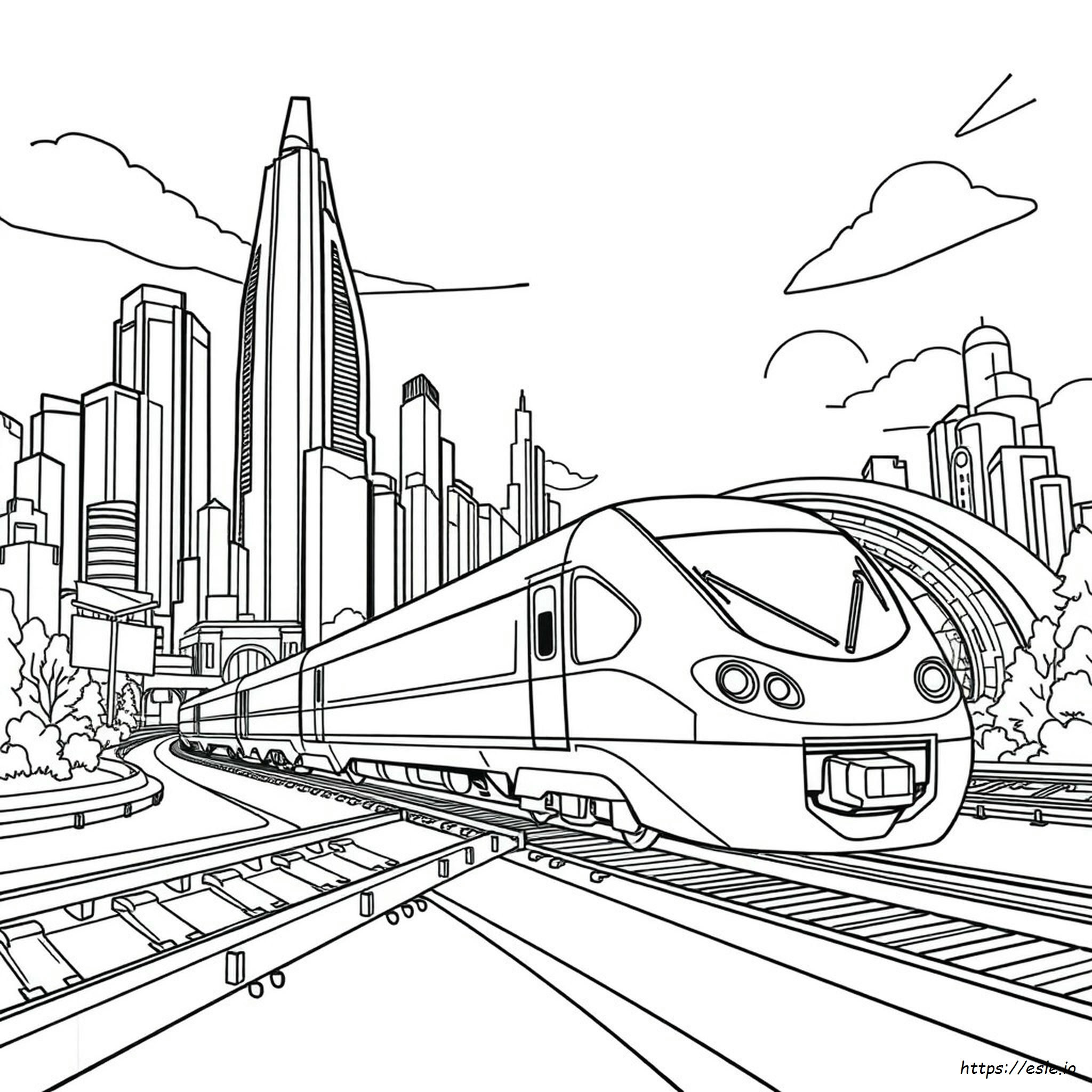 High Speed Train Coloring Pages