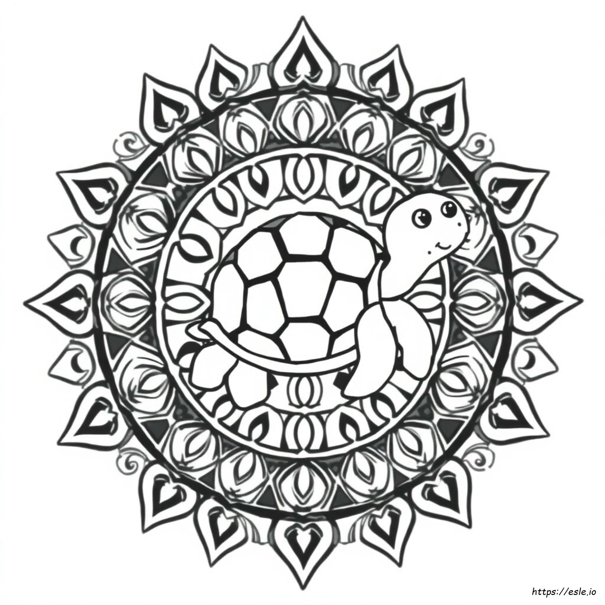 Gambar Mewarnai Mandala Kura-Kura Yang Dapat Dicetak