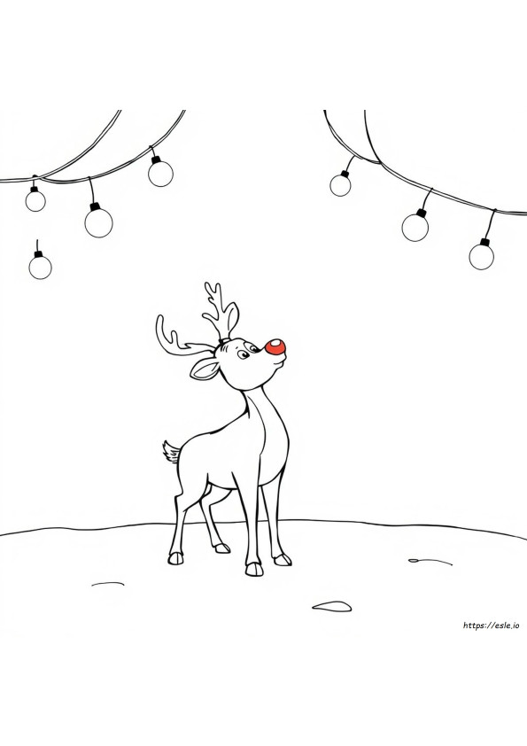 Rudolph La Renna Dal Naso Rosso Da Colorare