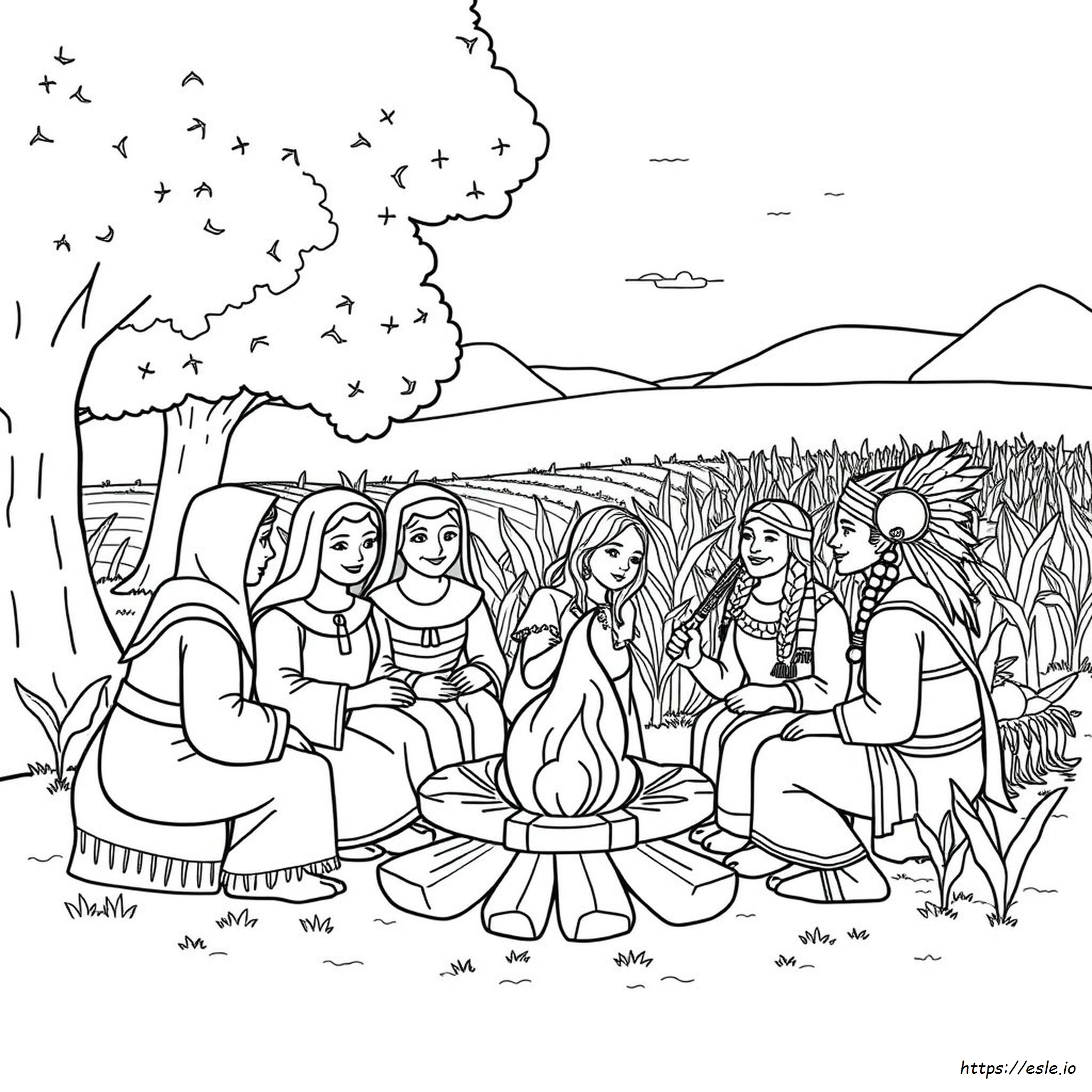 Pilgrim And Indian Coloring Pages