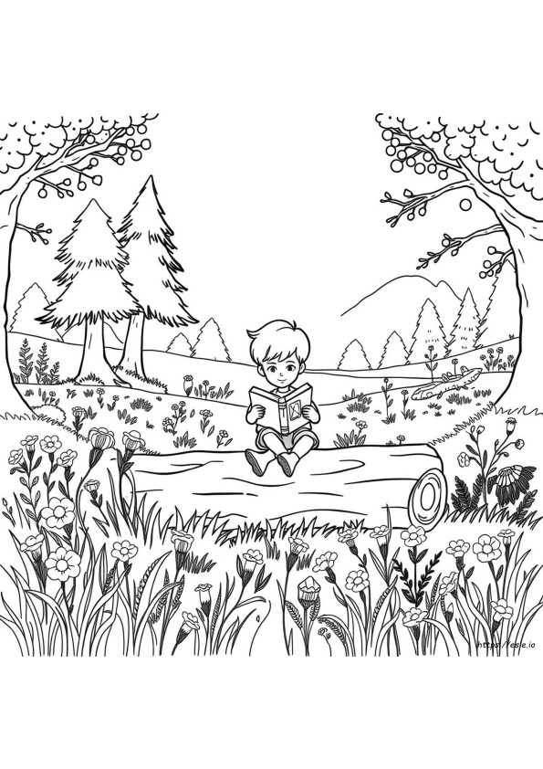 Wild About Books Coloring Page